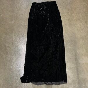 Vintage 90s Velvet Side Slit Maxi Long Skirt Women's Small Glam Regancy